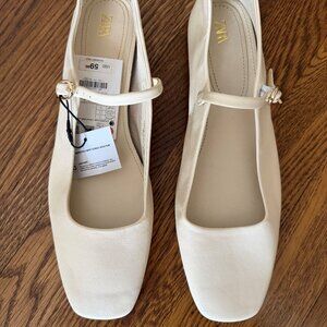 Zara Leather Ballet Flats, Brand new with tags Size 40 (USA 9)